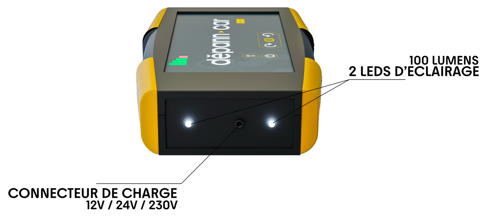 Lampe torche DC01 boitier déblocage frein à main électrique